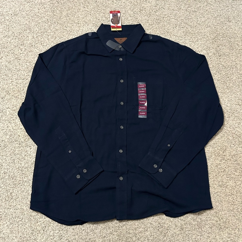 Woolrich Blue Casual Button Down Shirt with Long Sleeves